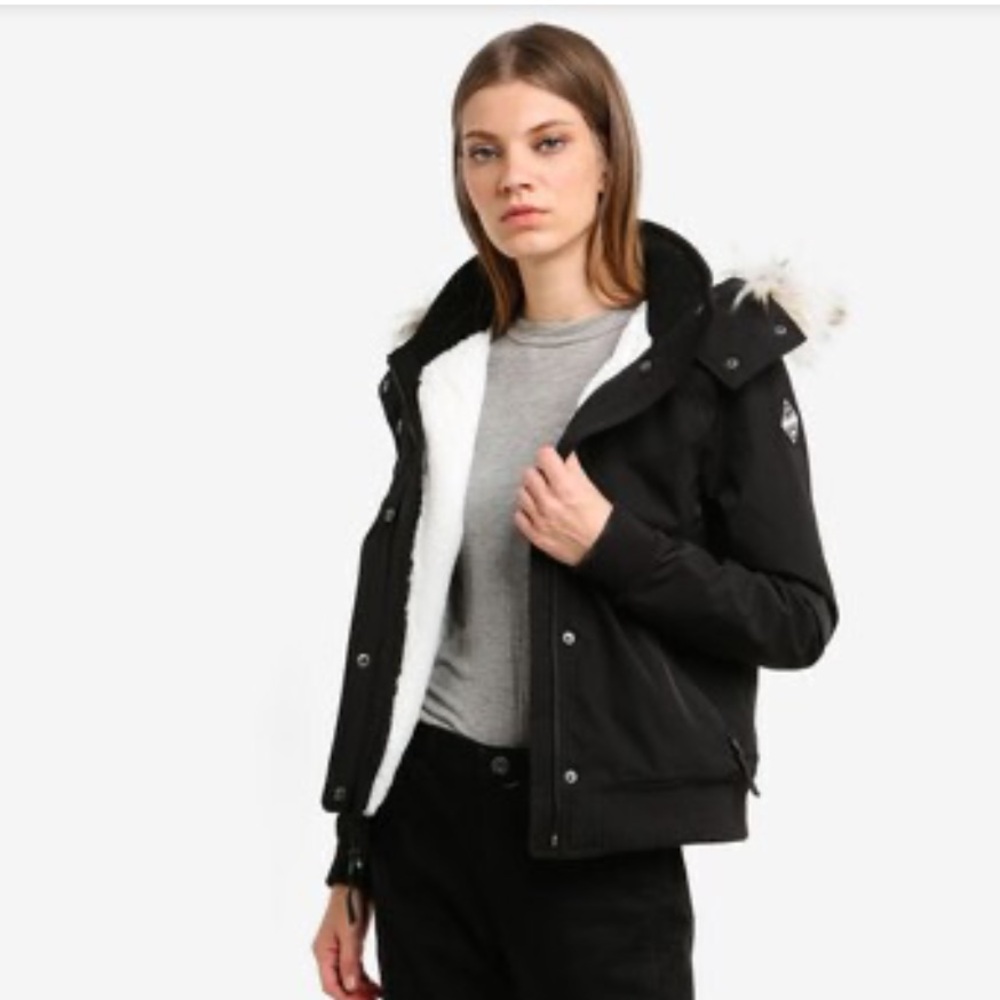 All weather bomber winter jacket with hoodie